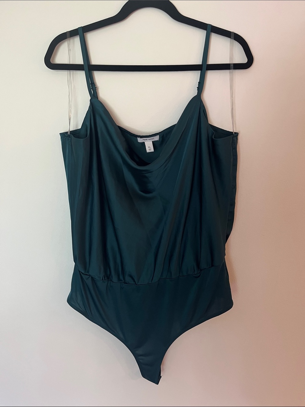 Nine West Teal Draped One-Piece Bodysuit
